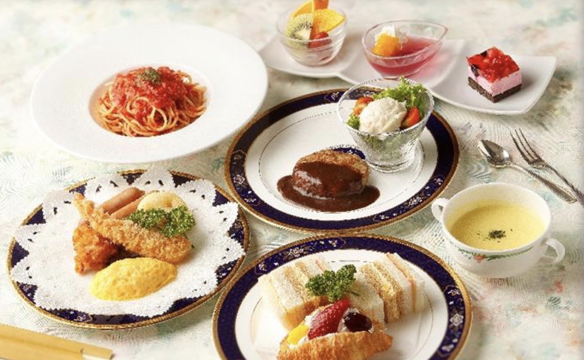 七五三お子様料理 ハンバーグ・エビフライ・サンドウイッチ・パスタ・スープ・デザートのお料理一例